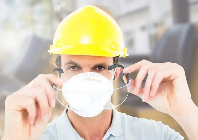 Worker with safety gear
