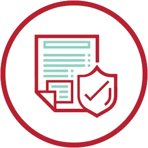 Document and shield icon indicating secure and verified paperwork.